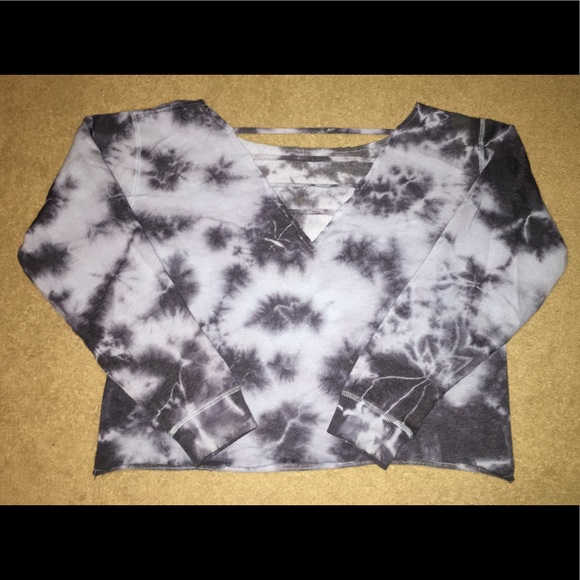 PINK Tie Dye Cropped Crossback Crewneck - Picture 2 of 5
